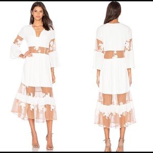 For Love And Lemons Eva Midi Dress White Lace